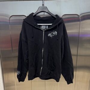 Black Loaded Clothing Hoodie with Skull Design